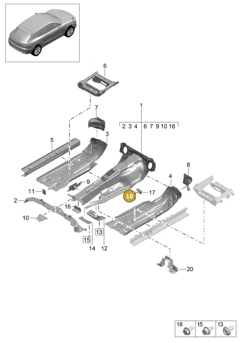 N90994402 — Porsche Macan R4 TFSI (2018-) diagram p52801200, position 18