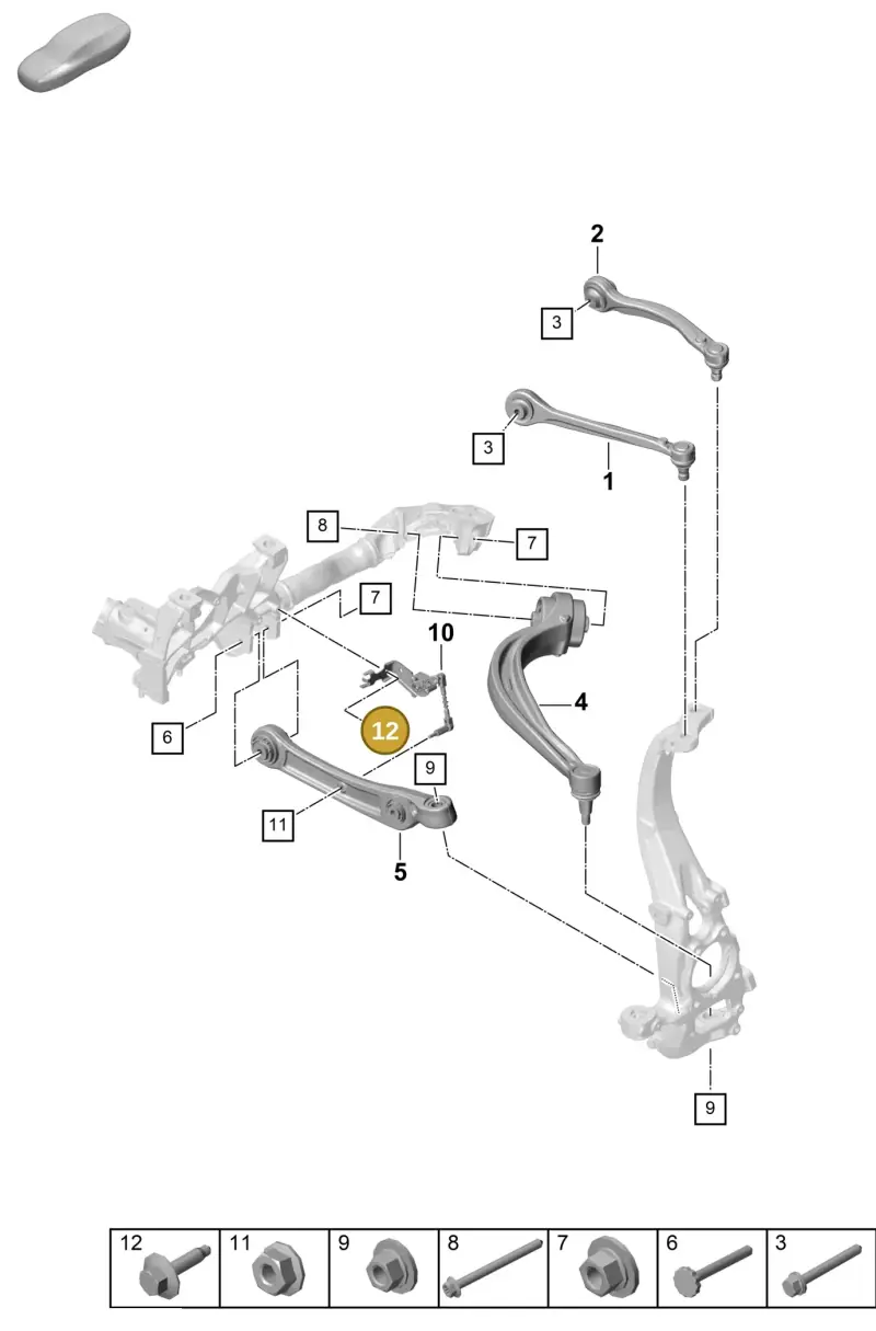 N90999502 — Porsche Cayenne Hybrid Coupe (2023-) diagram p60401050, position 12