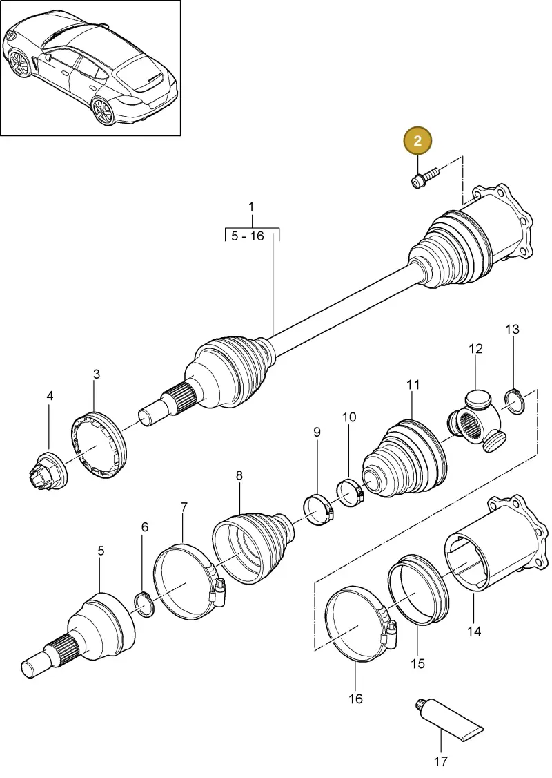N91005903 — Porsche Panamera (2009-2016) diagram p35401021, position 2
