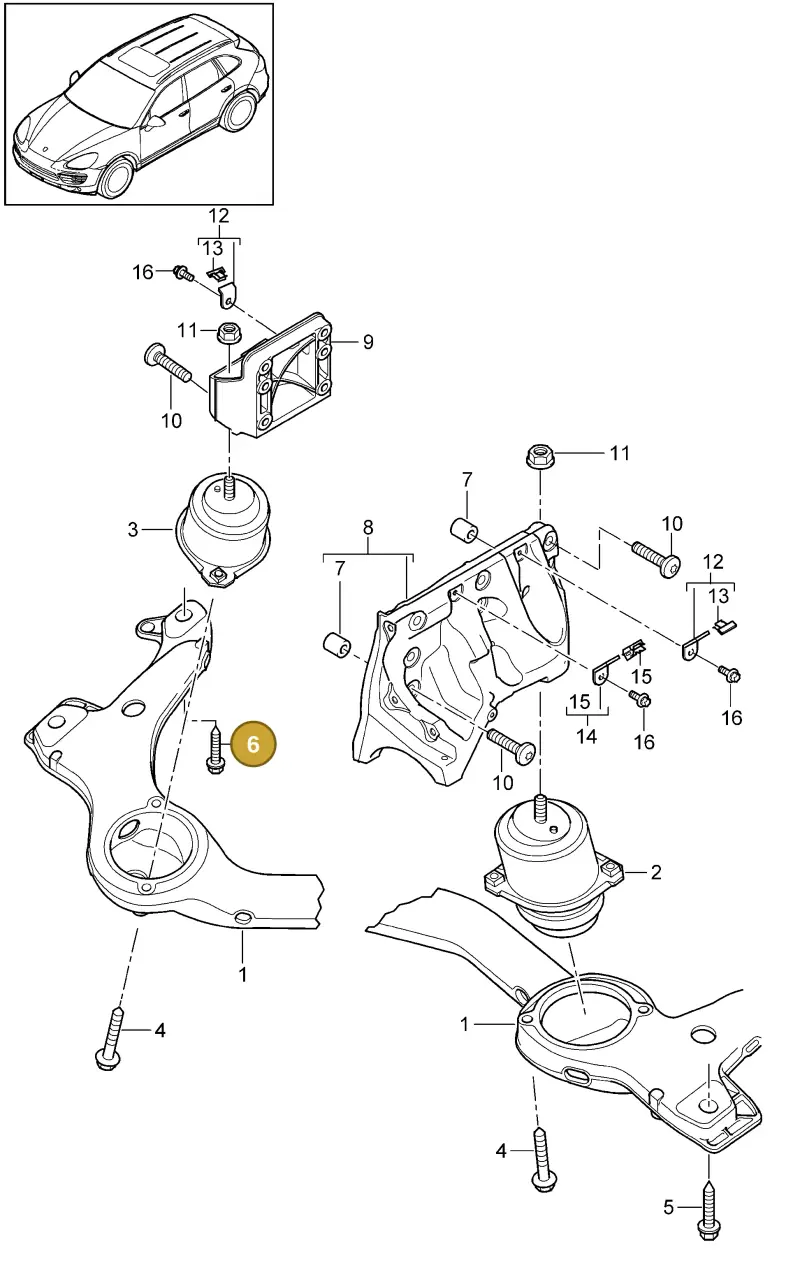 N91014402 — Porsche Cayenne (2010-2018) diagram p37109010, position 6
