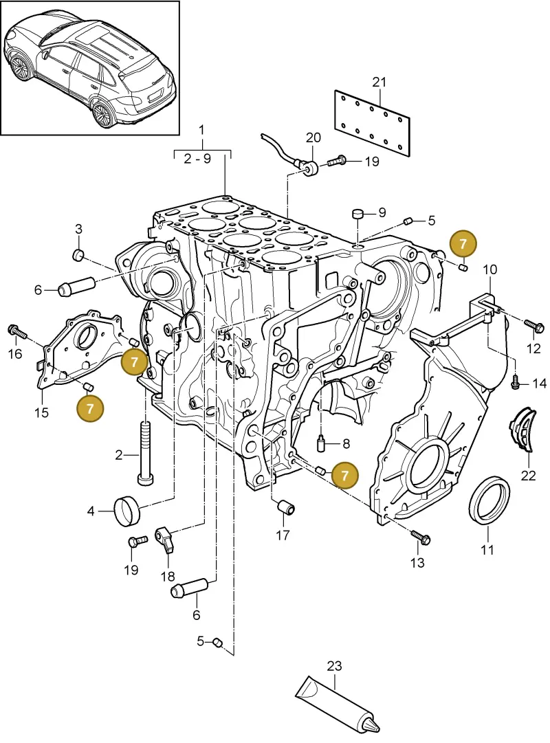 N91017001 — Porsche Cayenne (2010-2018) diagram p37101050, position 7