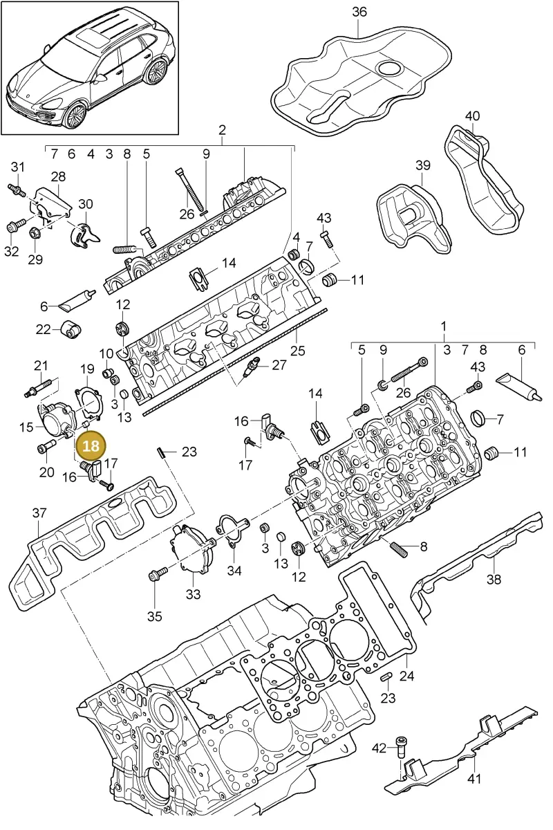 N91020801 — Porsche Cayenne (2010-2018) diagram p37103015, position 18