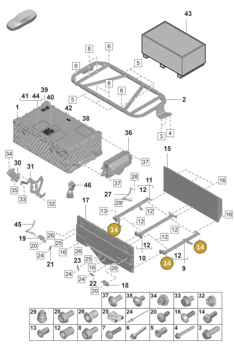 N91021102 — Porsche Panamera 4 Hybrid (2020-2023) diagram p58901040, position 14