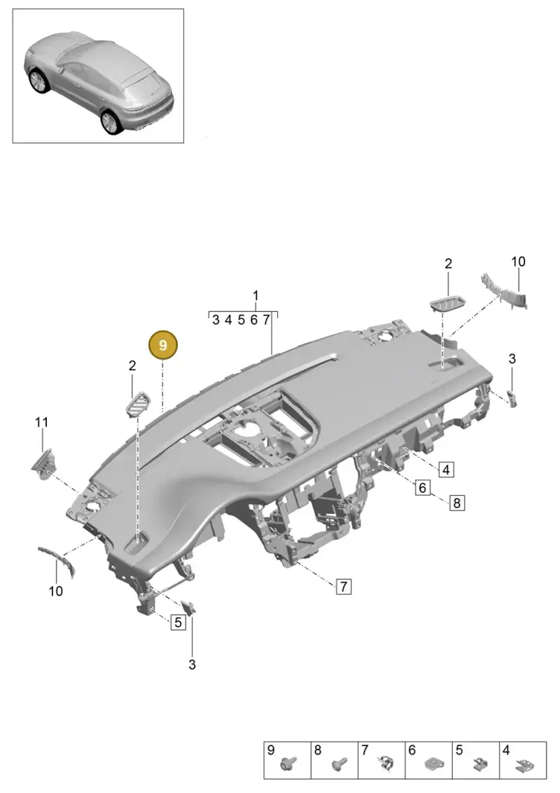 N91033301 — Porsche Macan R4 TFSI (2018-) diagram p52809000, position 9