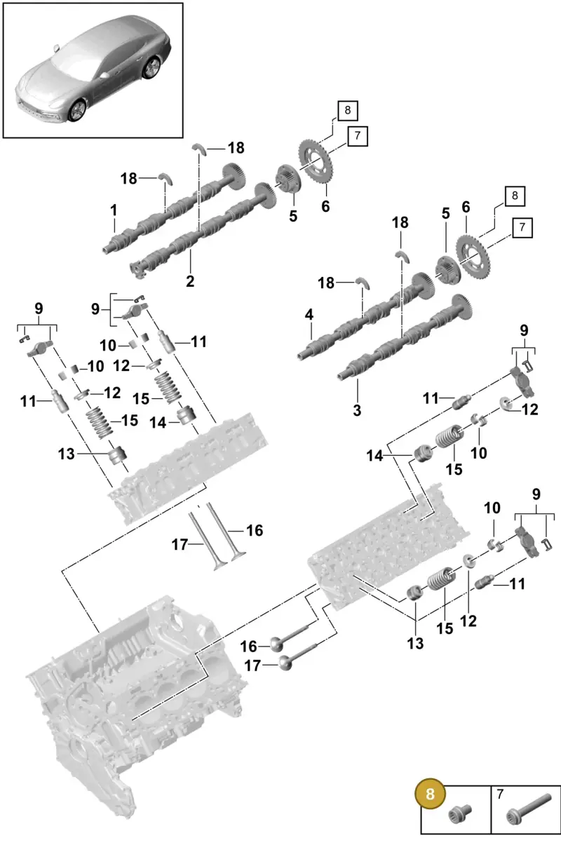 N91052201 — Porsche Panamera 4 Hybrid (2016-2020) diagram p49103055, position 8