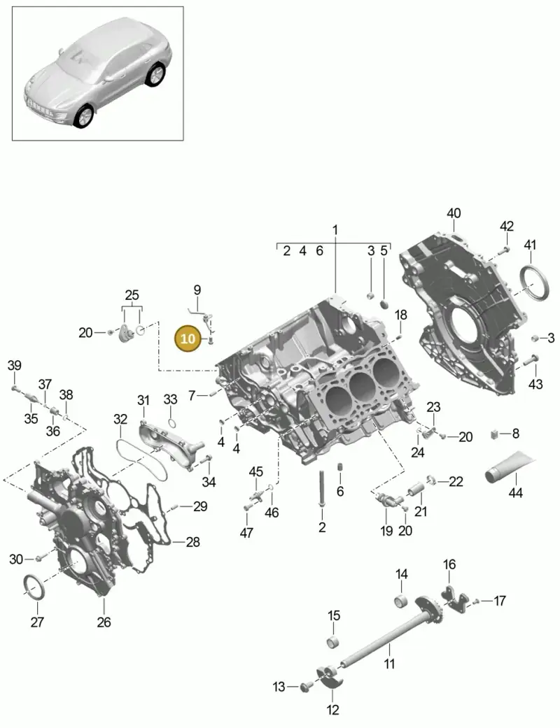 N91054701 — Porsche Macan GTS (2013-2018) diagram p44101040, position 10