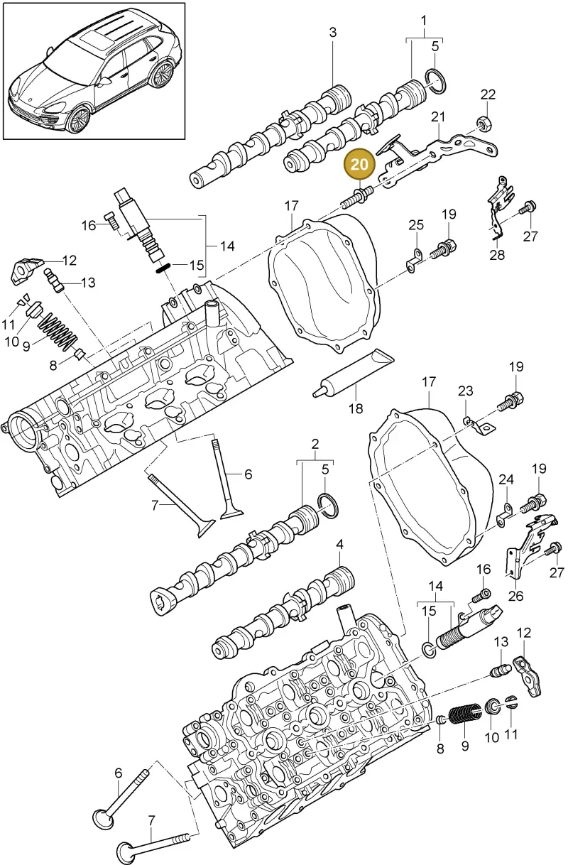 N91057302 — Porsche Cayenne (2010-2018) diagram p37103065, position 20