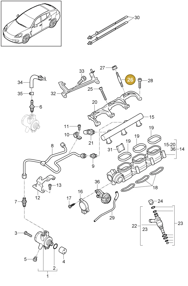 N91063801 — Porsche Panamera (2009-2016) diagram p35107037, position 26