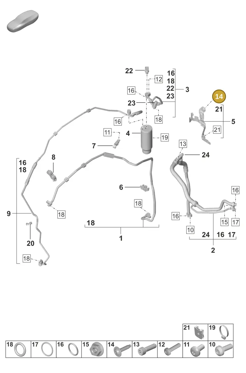 N91071702 — Porsche 992 Carrera Coupe (2024-) diagram p53814700, position 14