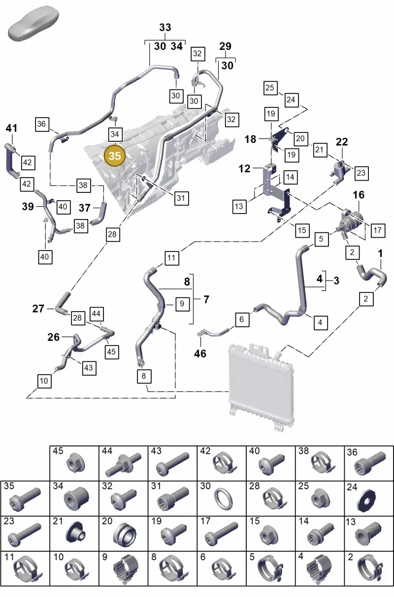 N91071702 — Porsche Cayenne Hybrid Coupe (2023-) diagram p60105350, position 35