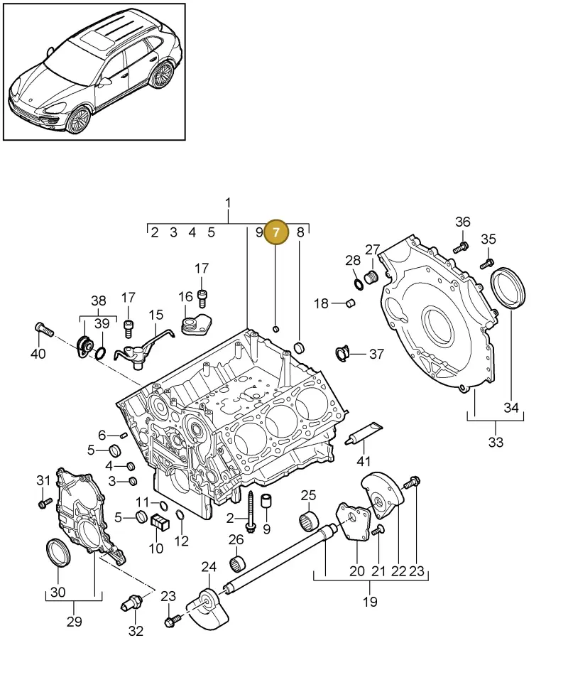 N91081801 — Porsche Cayenne (2010-2018) diagram p37101060, position 7