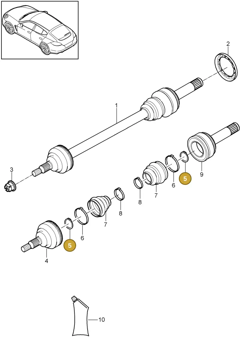 N91092401 — Porsche Panamera (2009-2016) diagram p35501040, position 5