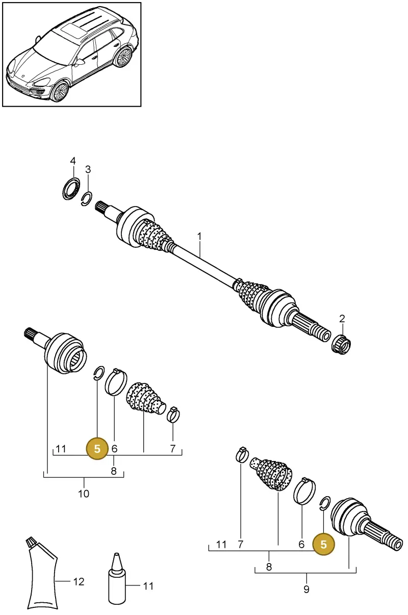 N91092401 — Porsche Cayenne (2010-2018) diagram p37501010, position 5