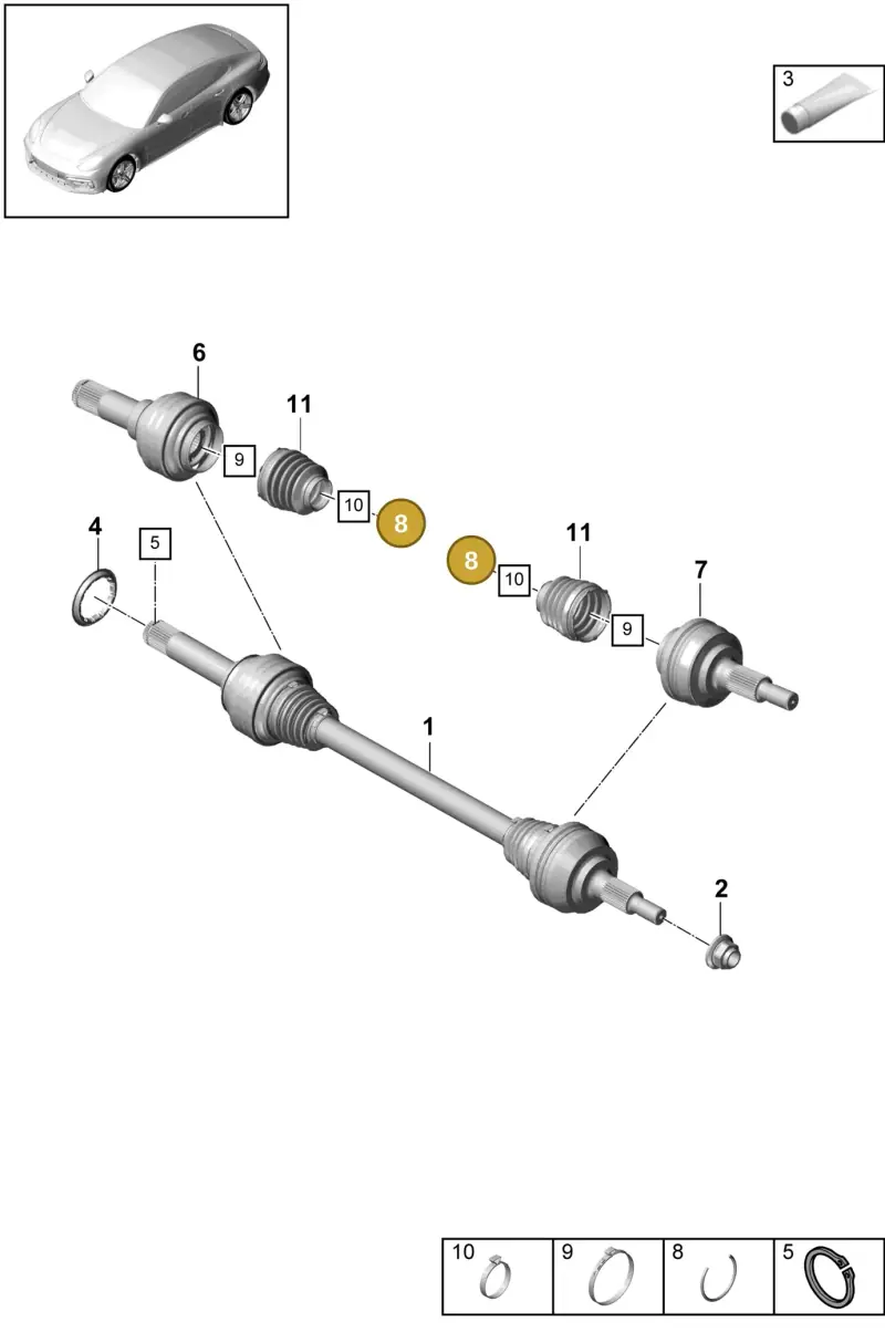 N91092401 — Porsche Panamera 4 Hybrid (2016-2020) diagram p49501030, position 8