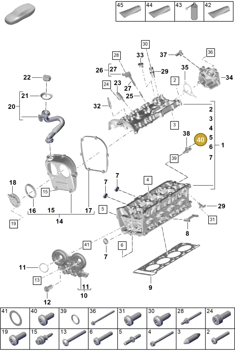 N91096701 — Porsche Cayenne Hybrid Coupe (2023-) diagram p60103000, position 40