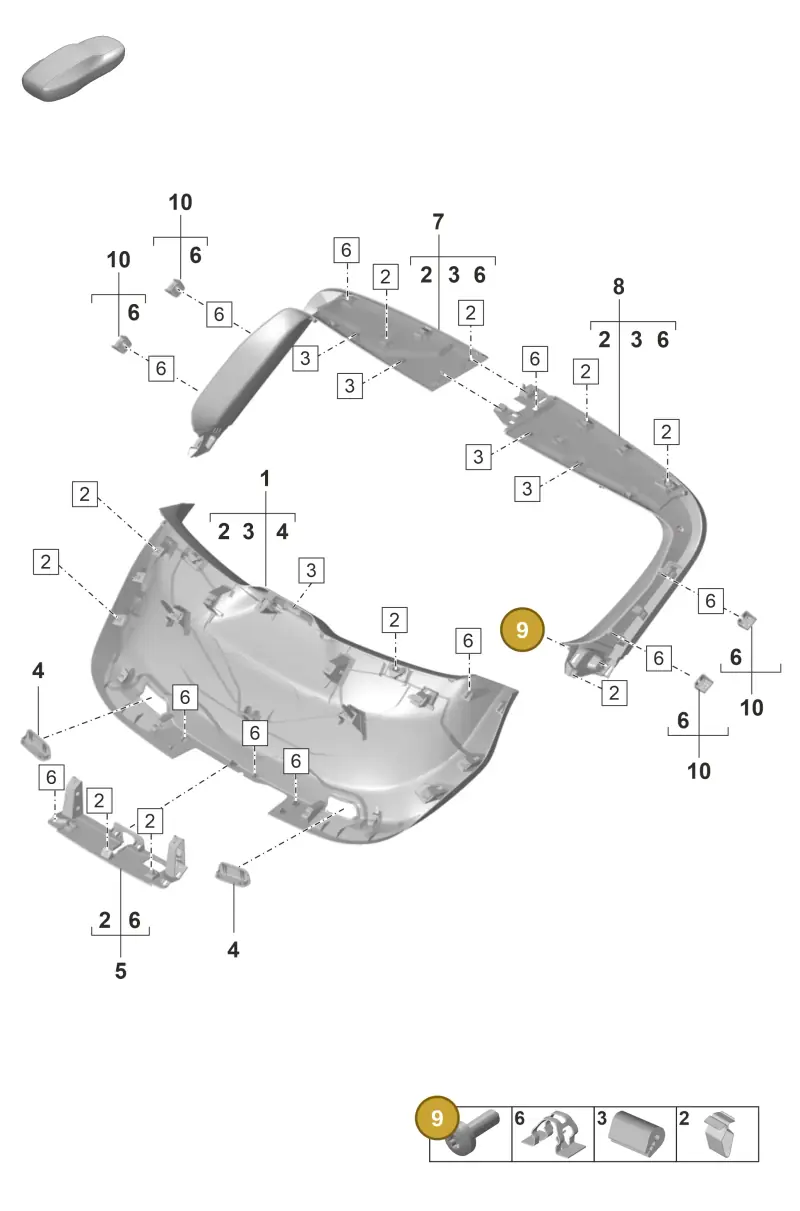 N91096801 — Porsche Taycan Sport Turismo (2023-) diagram p56807610, position 9
