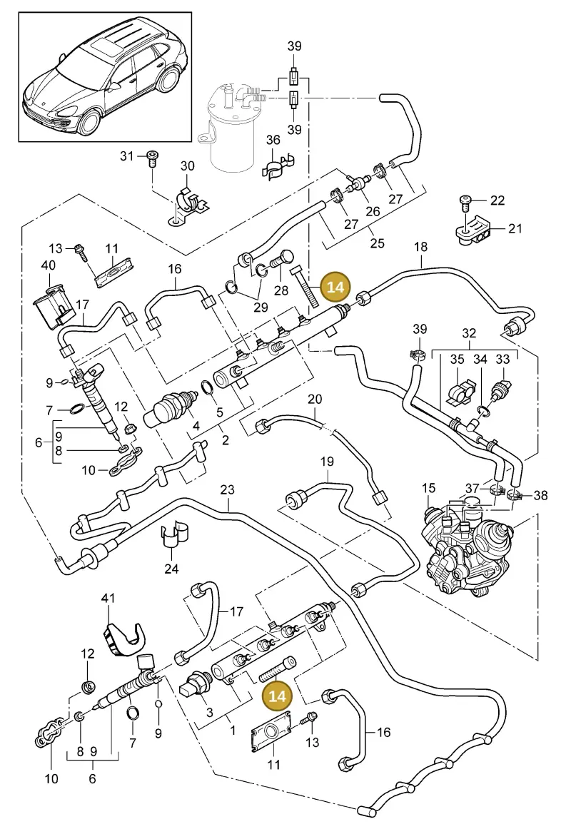 N91104701 — Porsche Cayenne (2010-2018) diagram p37107042, position 14