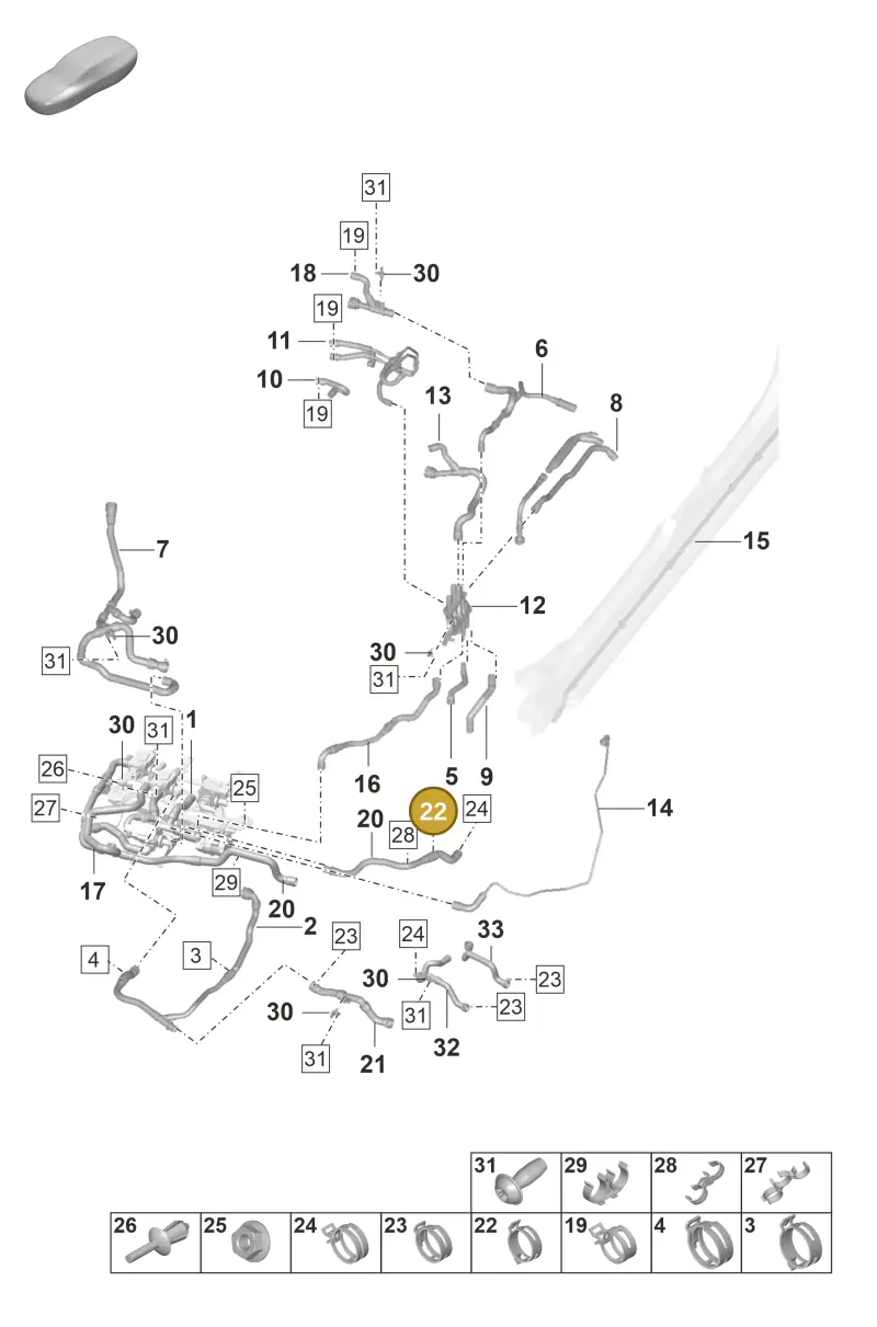 N91106101 — Porsche Taycan Sport Turismo (2019-2024) diagram p56155050, position 22