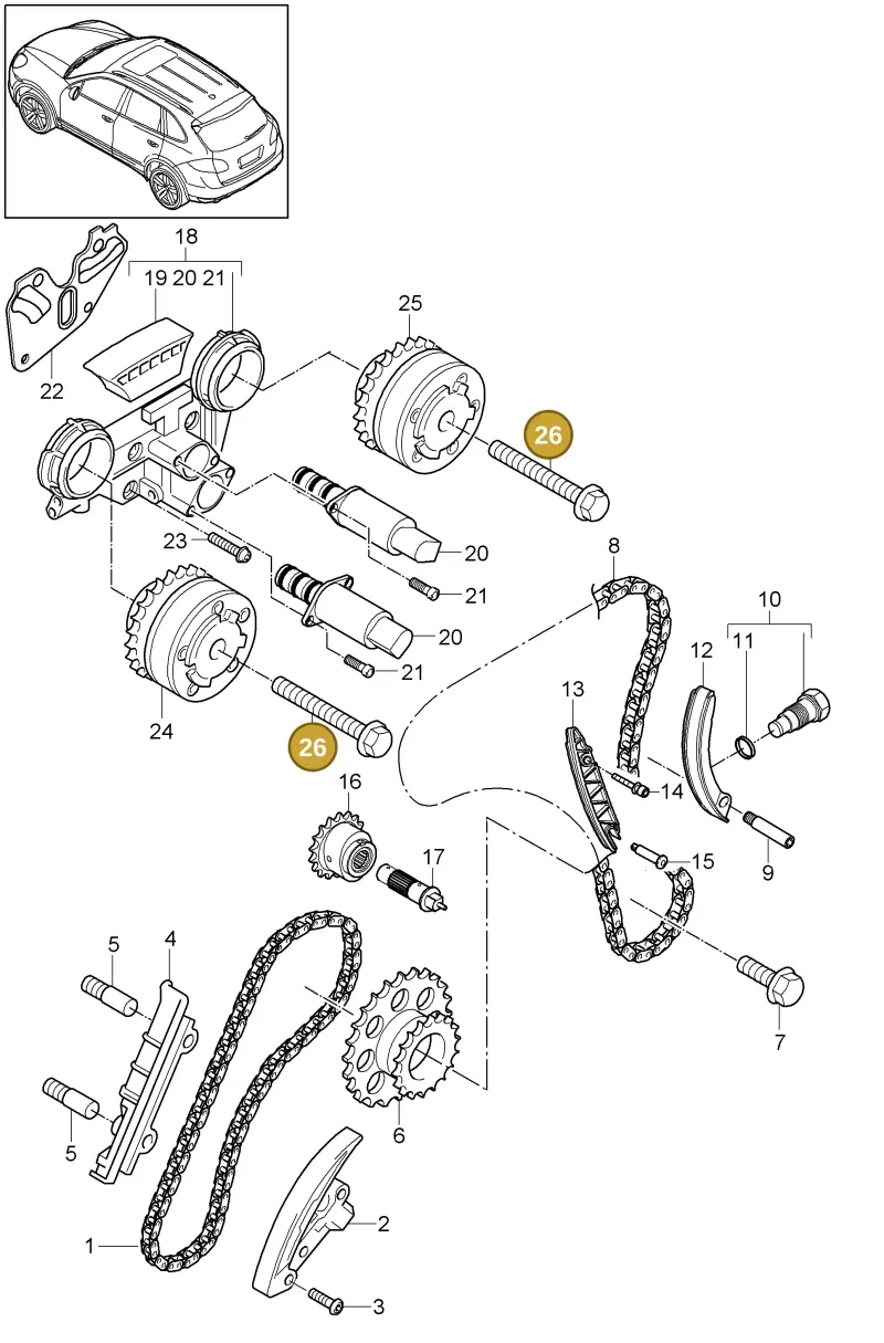 N91118001 — Porsche Cayenne (2010-2018) diagram p37103075, position 26