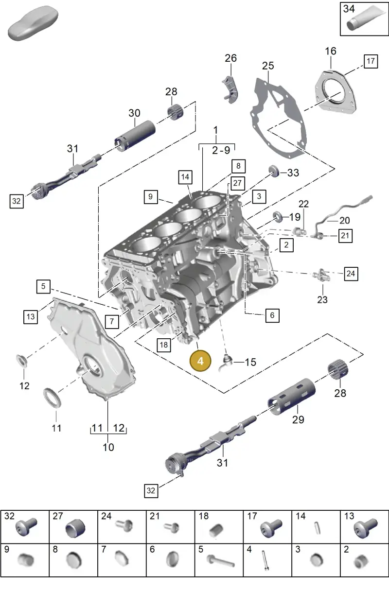 N91118902 — Porsche Cayenne Hybrid Coupe (2023-) diagram p60101100, position 4
