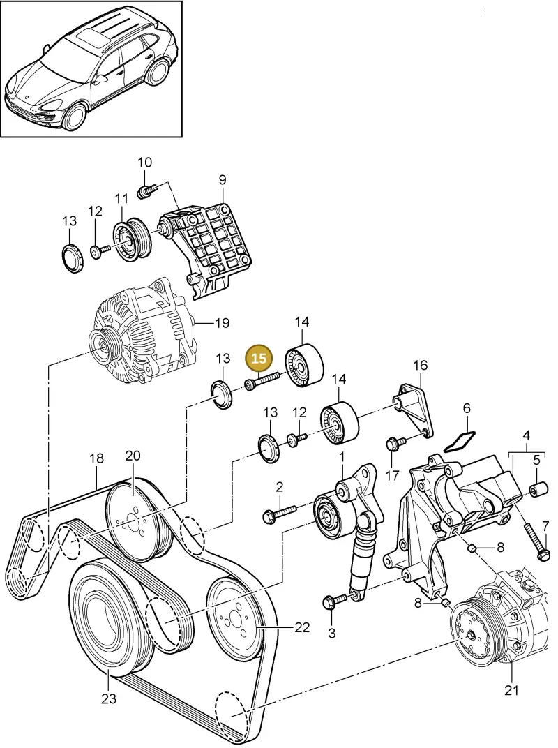 N91124101 — Porsche Cayenne (2010-2018) diagram p37102090, position 15