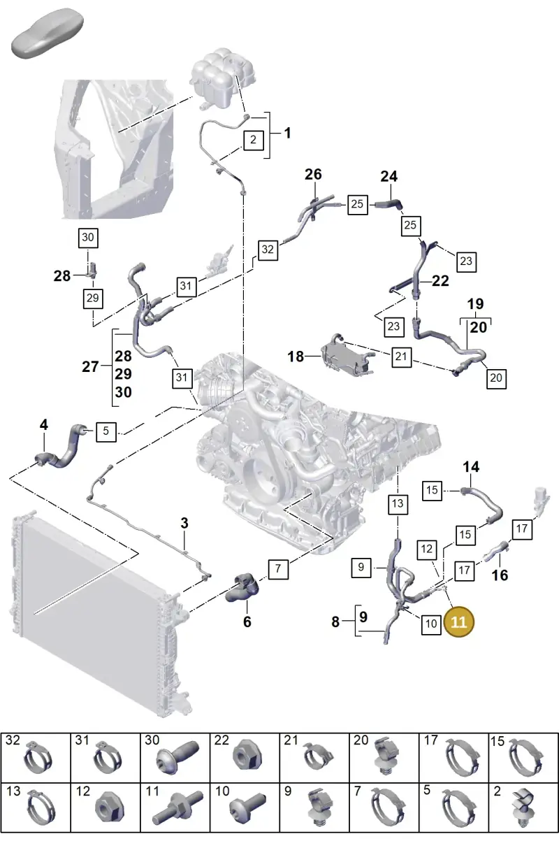 N91125102 — Porsche Cayenne Hybrid Coupe (2023-) diagram p60105325, position 11