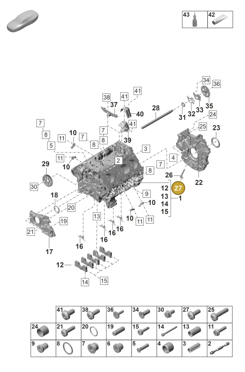 N91126601 — Porsche Panamera 4 Hybrid (2020-2023) diagram p58101100, position 27