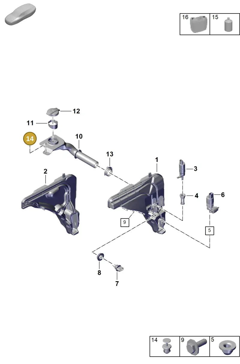 N91141501 — Porsche Cayenne Hybrid Coupe (2023-) diagram p60906200, position 14