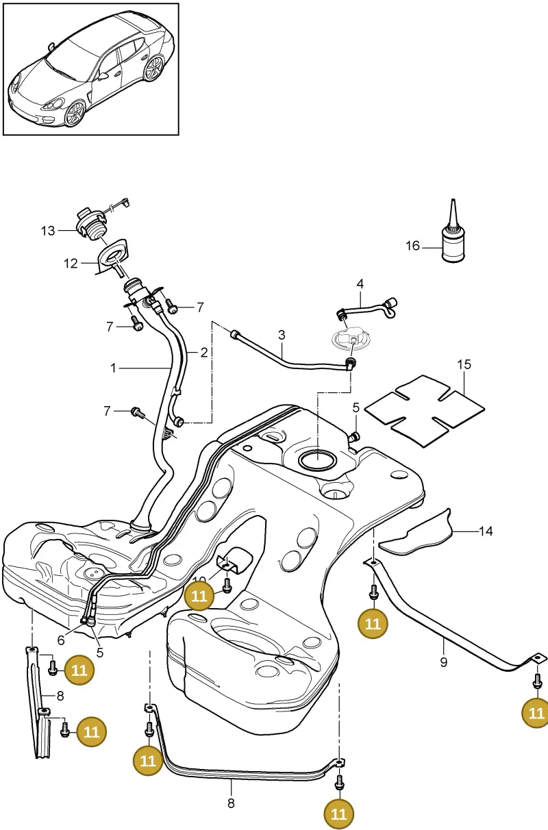 N91147101 — Porsche Panamera (2009-2016) diagram p35201000, position 11