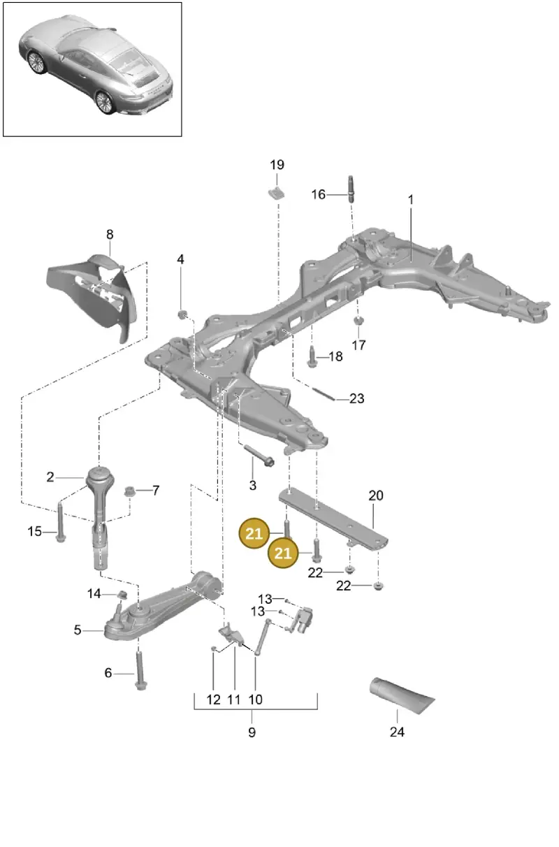 N91148901 — Porsche 991 II Carrera 4 (2016-2019) diagram p47401000, position 21