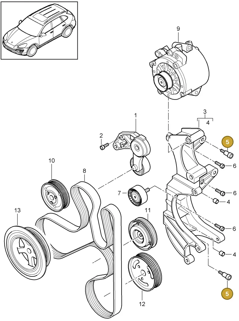 N91151901 — Porsche Cayenne (2010-2018) diagram p37102085, position 5
