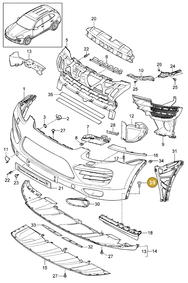 N91160401 — Porsche Cayenne (2010-2018) diagram p37802000, position 19