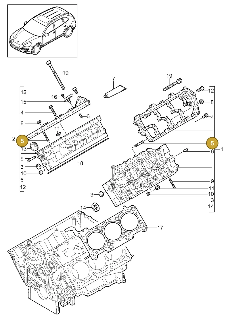 N91164201 — Porsche Cayenne (2010-2018) diagram p37103010, position 5
