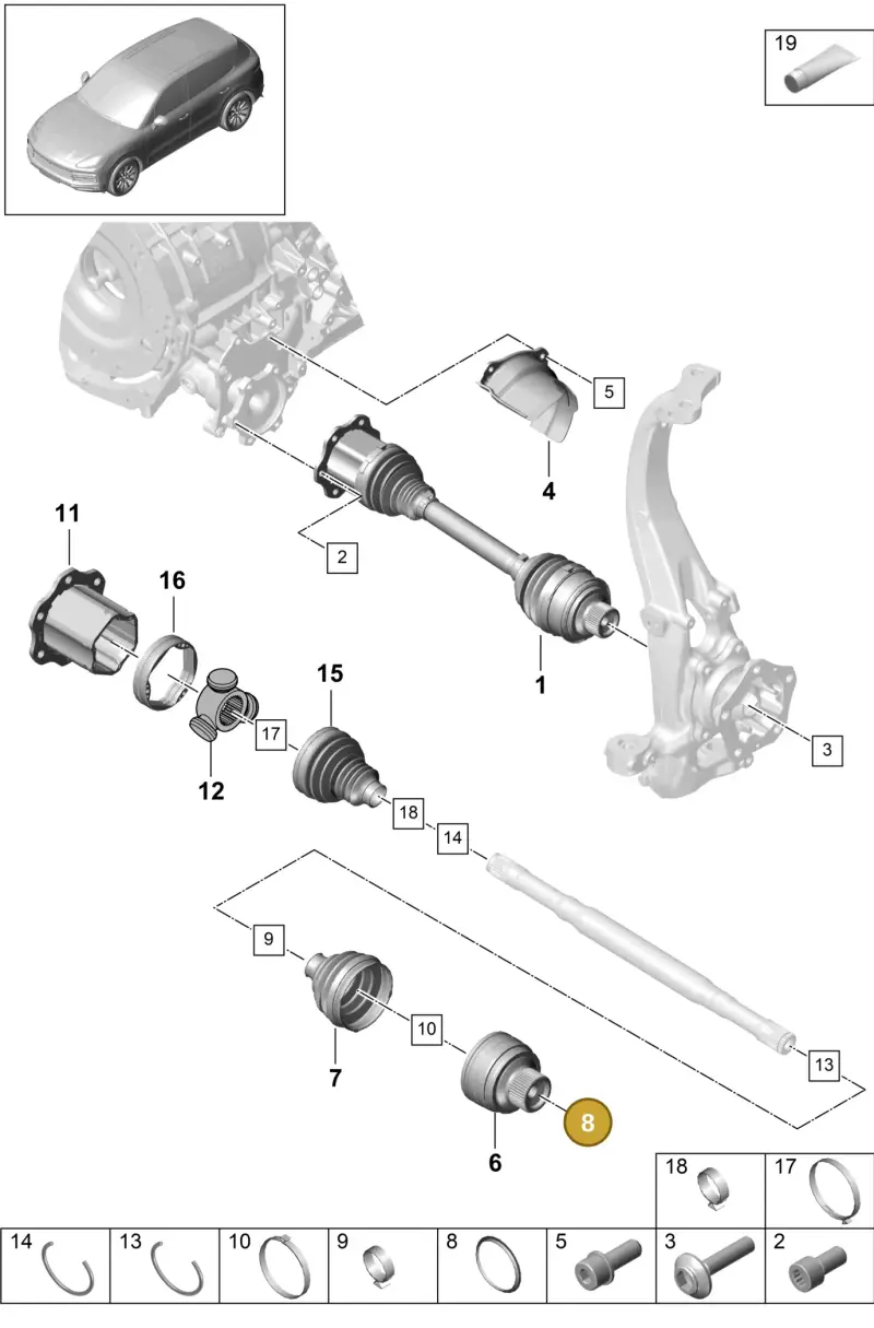 N91170501 — Porsche Cayenne Diesel V6 (2017-2023) diagram p51401030, position 8