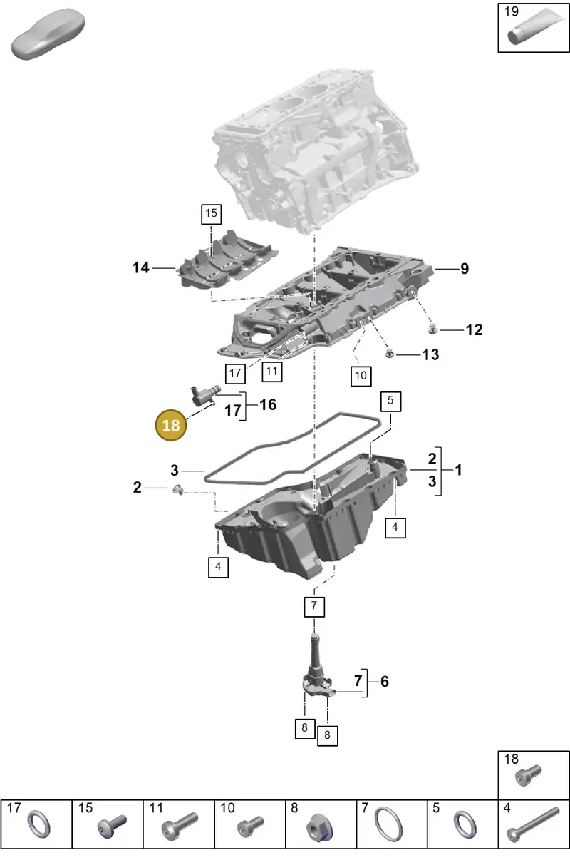 N91173601 — Porsche Cayenne Hybrid Coupe (2023-) diagram p60104100, position 18