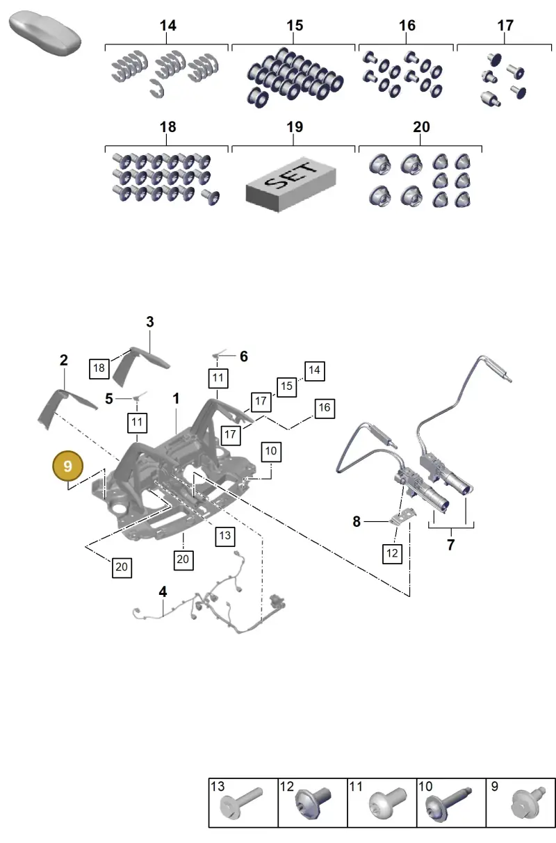 N91174701 — Porsche GT3 RS (2021-) diagram p59803190, position 9