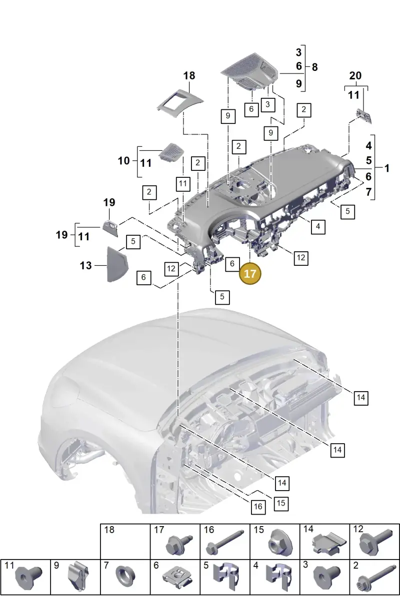 N91174701 — Porsche Cayenne Hybrid Coupe (2023-) diagram p60809000, position 17