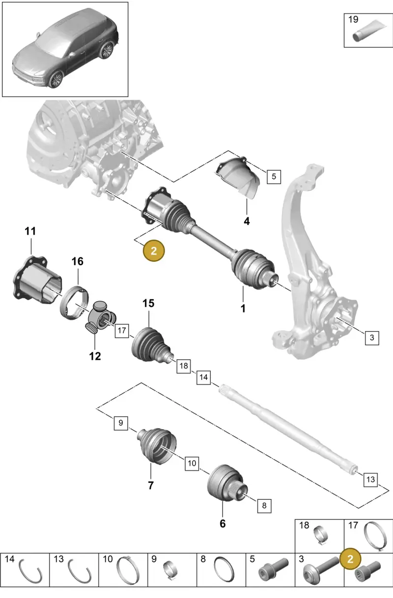 N91175601 — Porsche Cayenne Diesel V6 (2017-2023) diagram p51401030, position 2