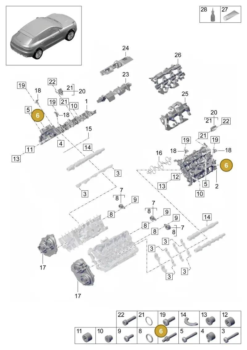 N91184801 — Porsche Macan R4 TFSI (2018-) diagram p52000072, position 6