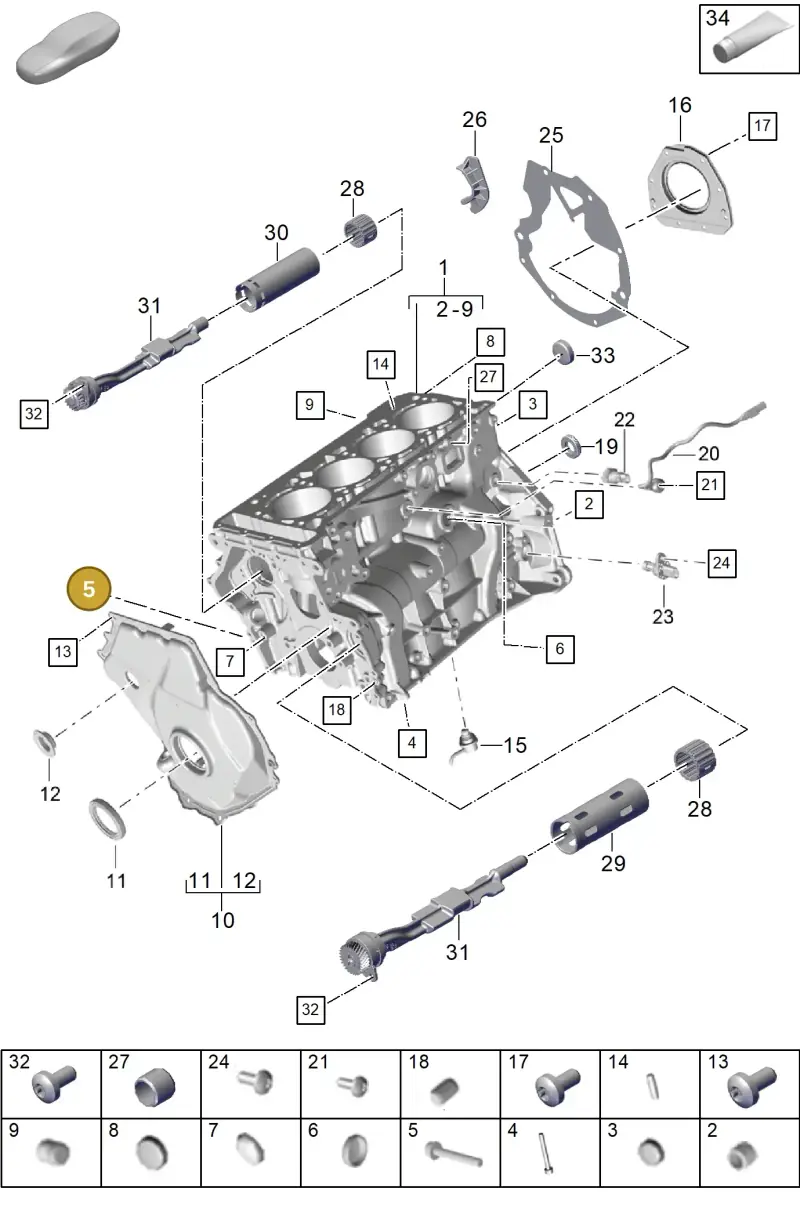 N91187501 — Porsche Cayenne Hybrid Coupe (2023-) diagram p60101100, position 5
