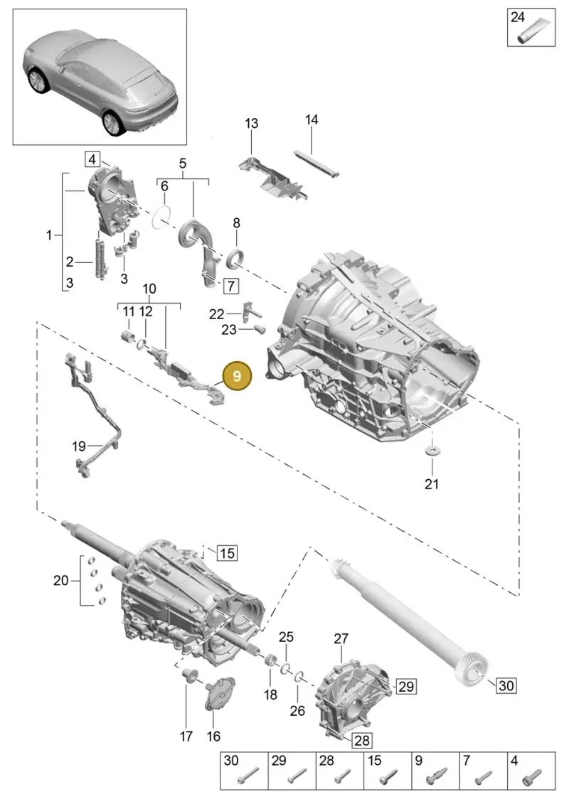 N91196301 — Porsche Macan R4 TFSI (2018-) diagram p52302110, position 9
