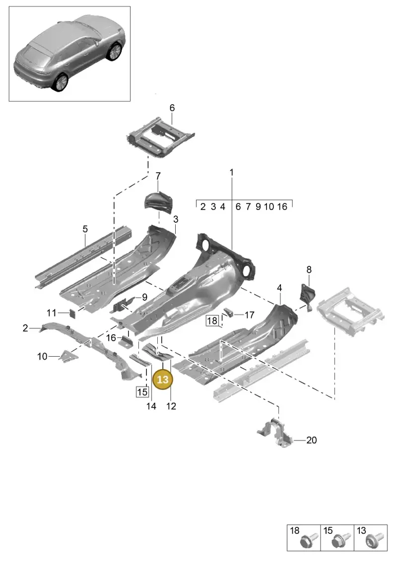 N91201102 — Porsche Macan R4 TFSI (2018-) diagram p52801200, position 13
