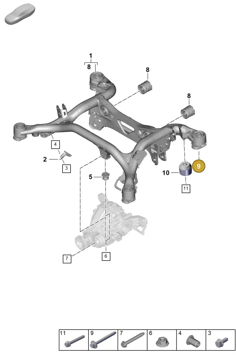 N91228001 — Porsche Cayenne Hybrid Coupe (2023-) diagram p60501000, position 9