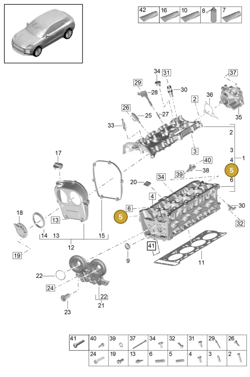 N91231701 — Porsche Macan R4 TFSI (2018-) diagram p52000097, position 5