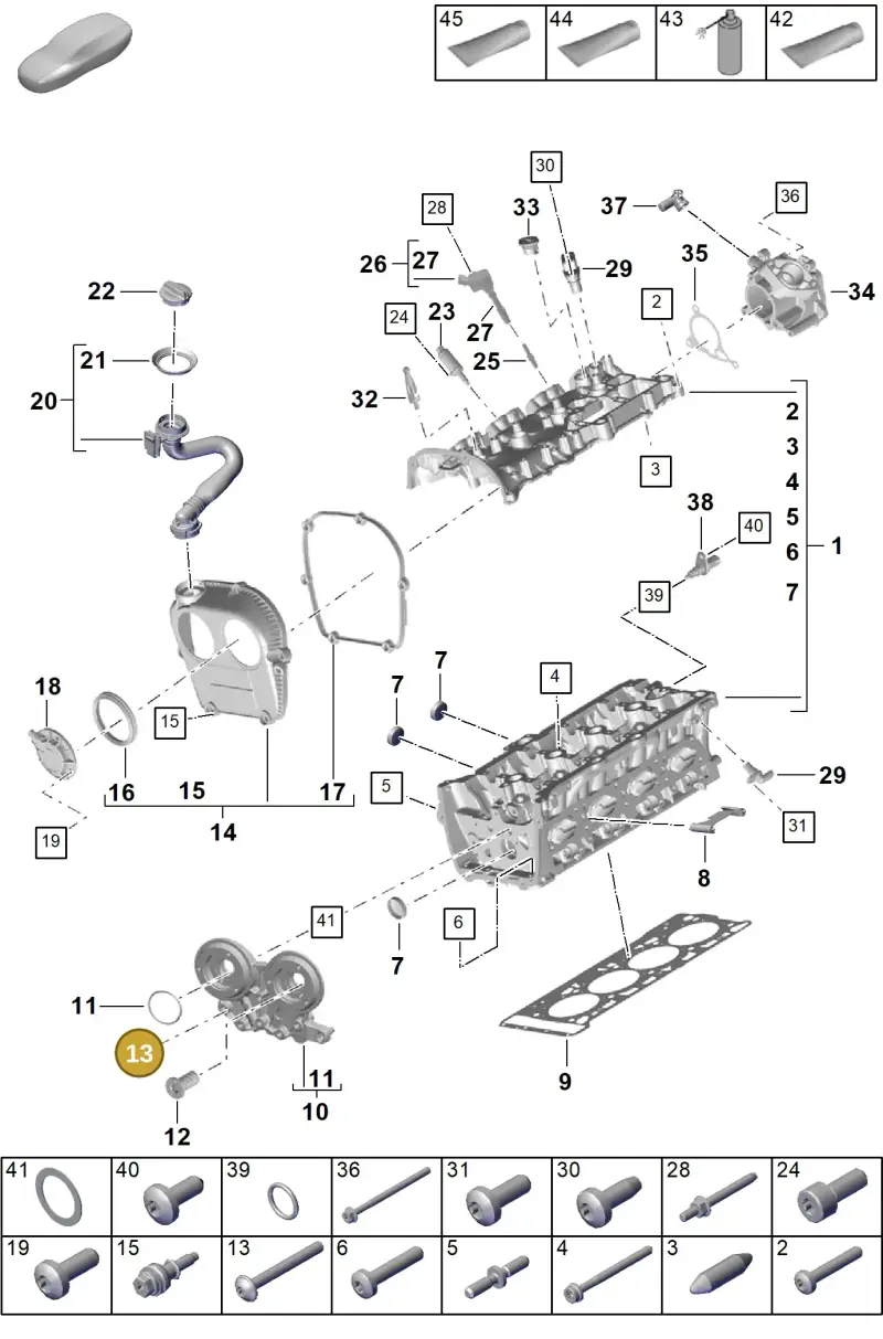 N91232801 — Porsche Cayenne Hybrid Coupe (2023-) diagram p60103000, position 13