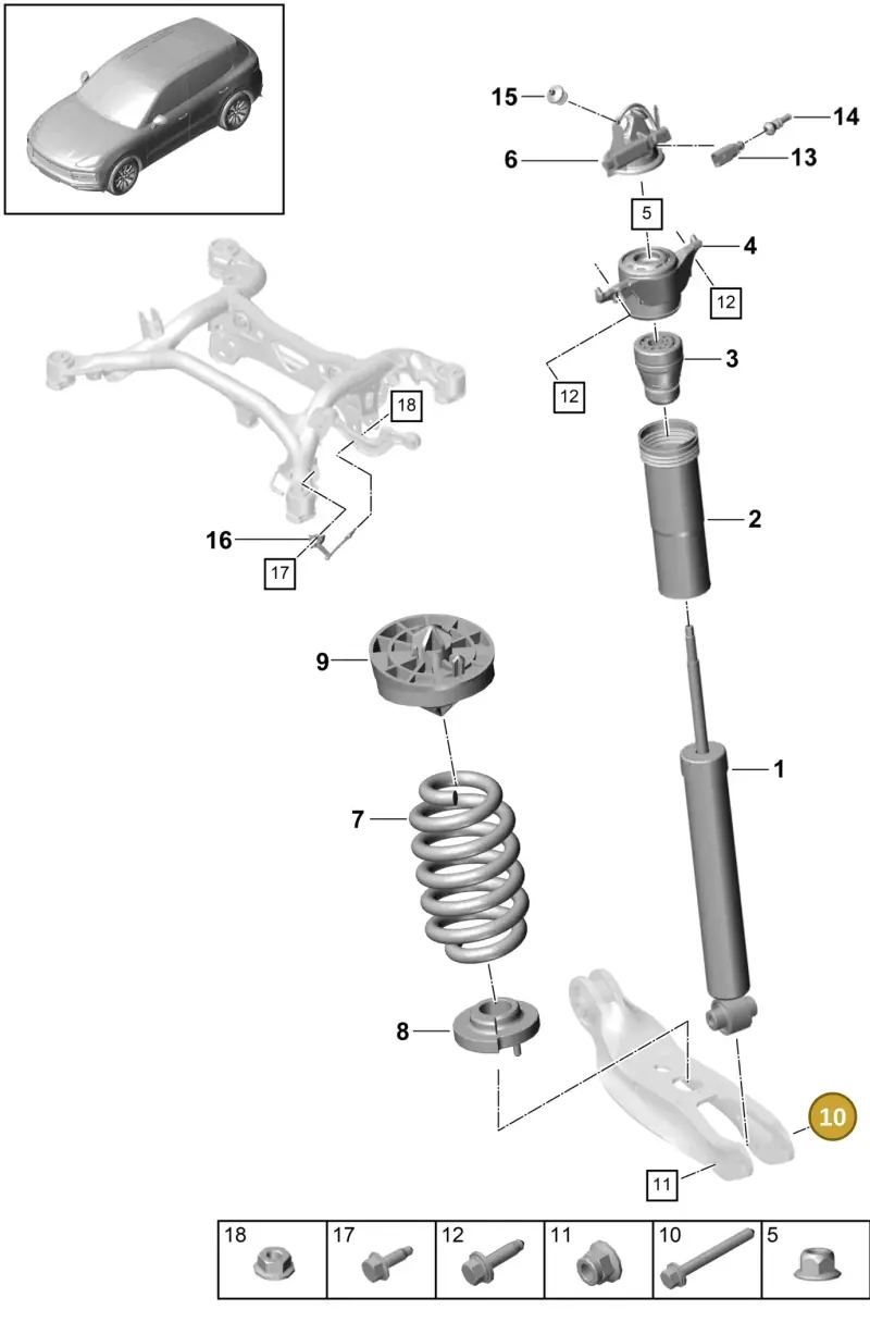 N91236401 — Porsche Cayenne Diesel V6 (2017-2023) diagram p51502000, position 10