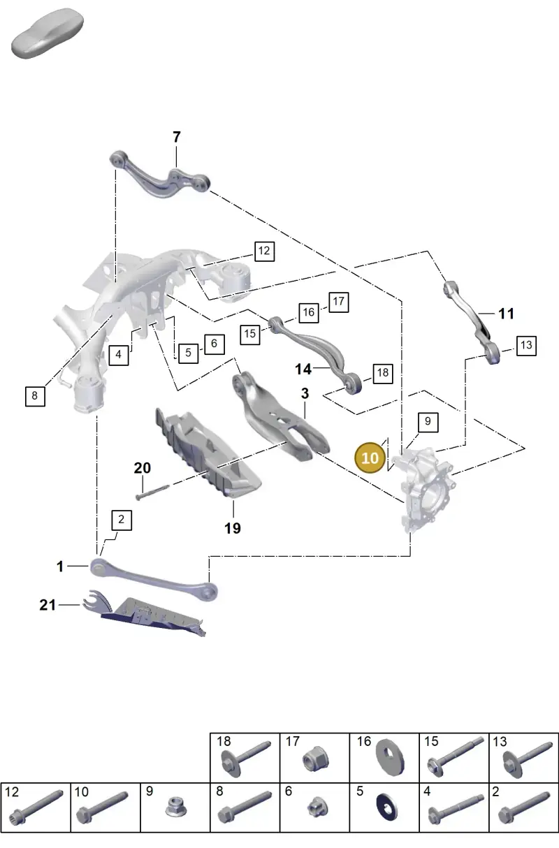 N91237101 — Porsche Cayenne Hybrid Coupe (2023-) diagram p60501050, position 10