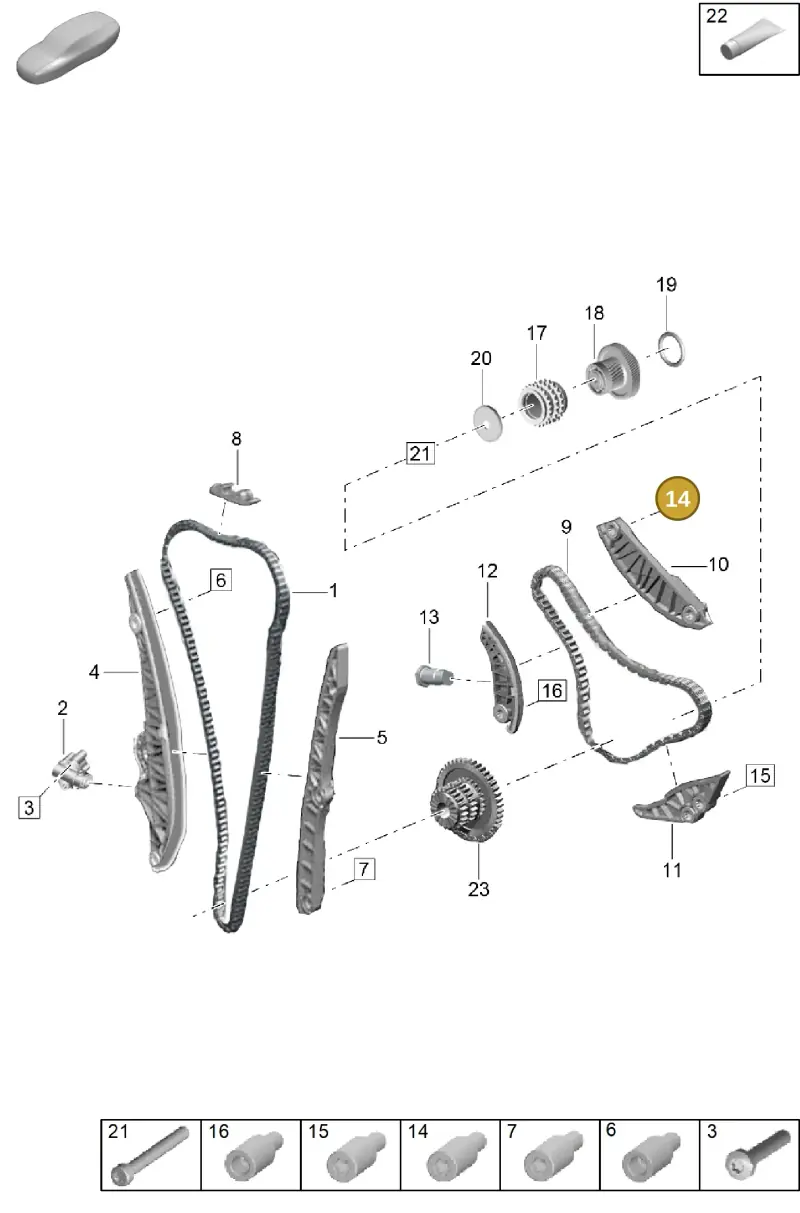 N91238501 — Porsche Cayenne Hybrid Coupe (2023-) diagram p60103300, position 14