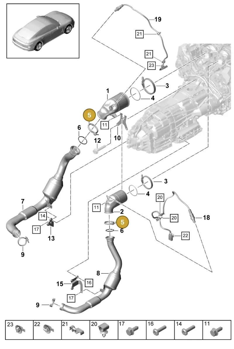 PAB253725 — Porsche Panamera (2016-2020) diagram p49202055, position 5
