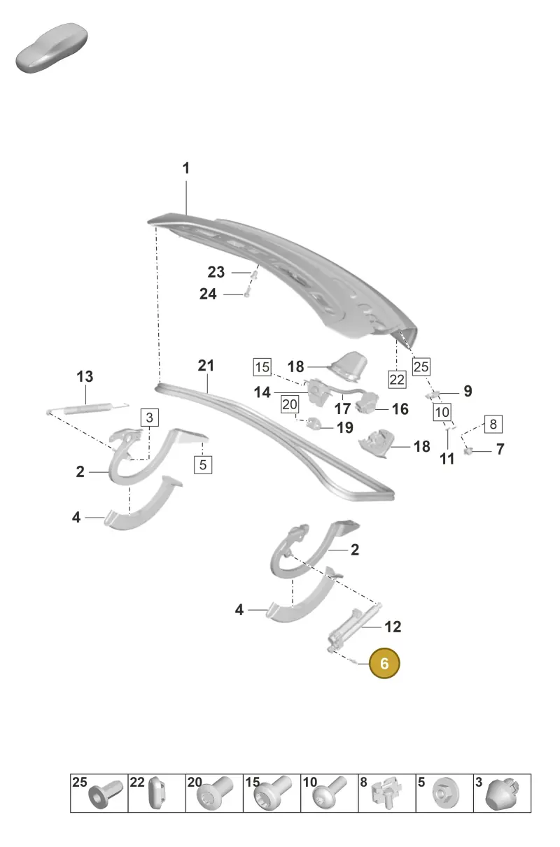 PAB827439 — Porsche Taycan Sport Turismo (2019-2024) diagram p56803010, position 6
